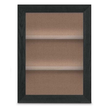 United Visual Products Outdoor Enclosed Combo Board, 42"x32", Black Frame/Grey & Buff UVCB4232ODB-GREY-BUFF